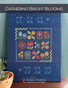 Gathering Bright Blooms Cross Stitch Pattern by Robin Pickens