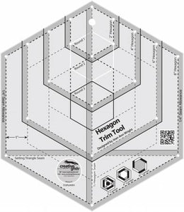 Creative Grids Hexagon Trim Tool Quilt Ruler