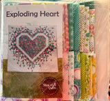 Exploding Heart Quilt Kit using On the Bright Side