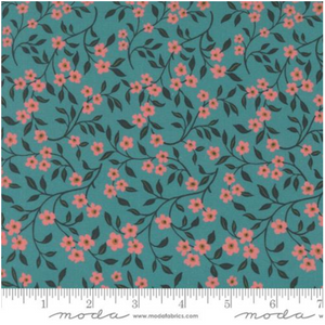Sagewood Dogwood Teal by Crystal Manning for Moda Fabrics